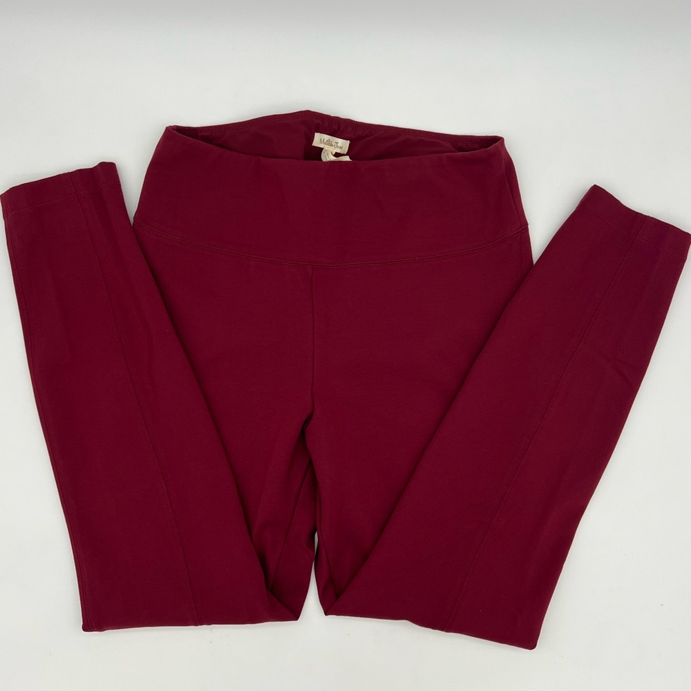 Matilda Jane- Women's Ponte Leggings Large Burgundy- Maroon